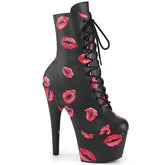7 Inch Heel ADORE-1020KISSES Black Pu